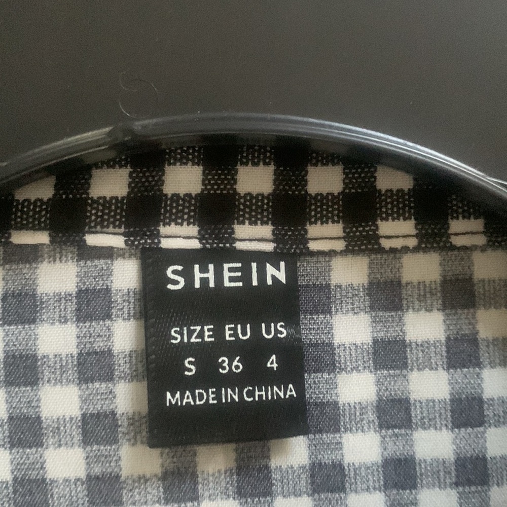 Shein Gingham Print Shirt Dress Without Belt size 4 modesty‎ classic elegant - Picture 11 of 14